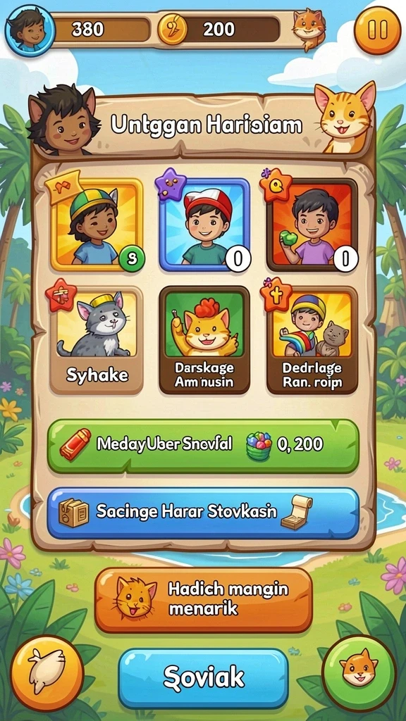 Contoh karakter yang dapat dipilih dalam permainan.
