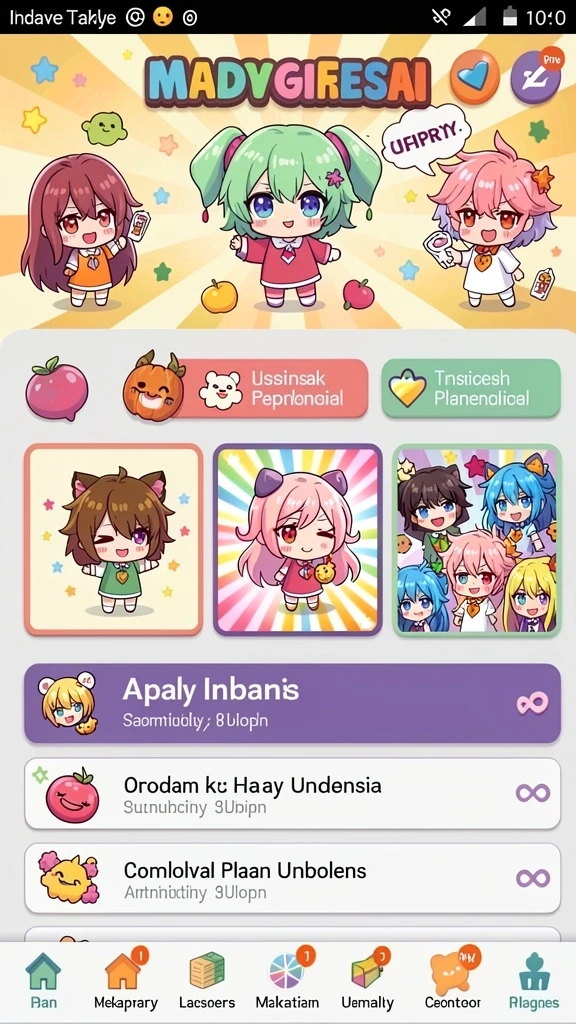 Tampilan level baru yang penuh warna dan kreatif.