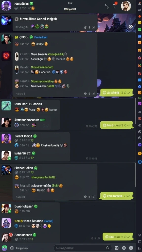 Tangkapan layar menunjukkan interaksi sosial di dalam game.