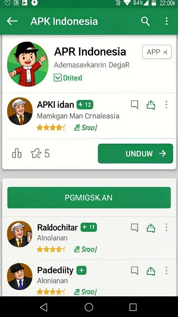Berbagai karakter yang tersedia untuk dipilih dan dimainkan.
