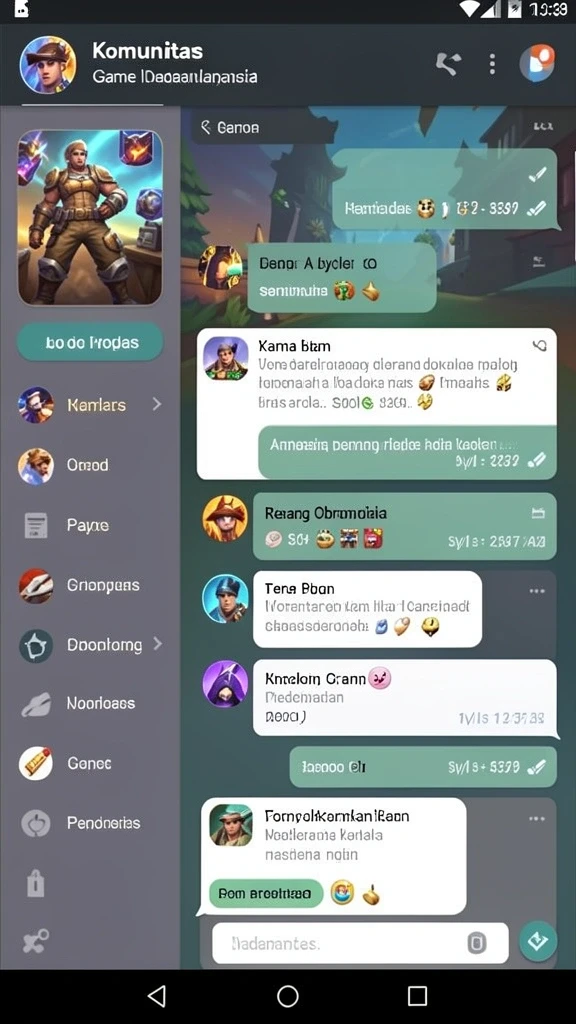 Screenshot menunjukkan karakter utama dalam misi epik.